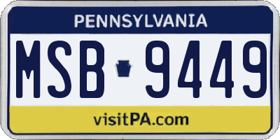 PA license plate MSB9449
