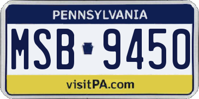 PA license plate MSB9450