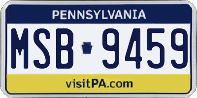 PA license plate MSB9459