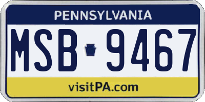 PA license plate MSB9467