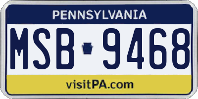 PA license plate MSB9468