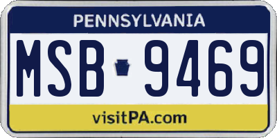 PA license plate MSB9469