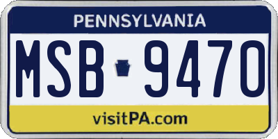 PA license plate MSB9470