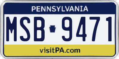 PA license plate MSB9471