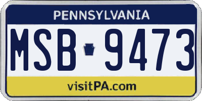 PA license plate MSB9473