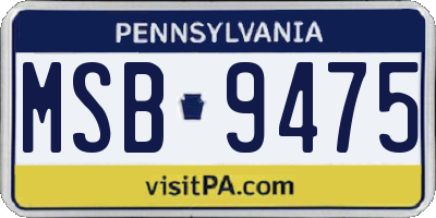 PA license plate MSB9475