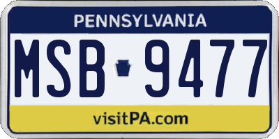 PA license plate MSB9477