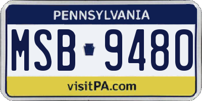 PA license plate MSB9480