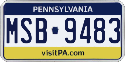 PA license plate MSB9483