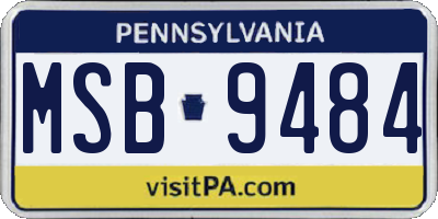 PA license plate MSB9484