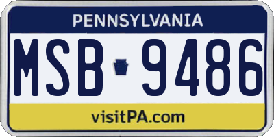 PA license plate MSB9486