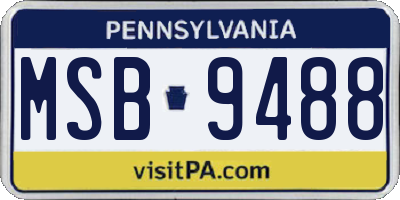 PA license plate MSB9488