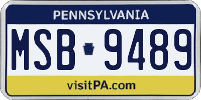 PA license plate MSB9489
