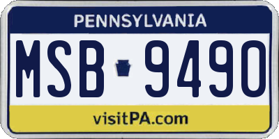 PA license plate MSB9490