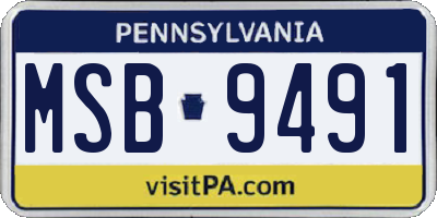 PA license plate MSB9491