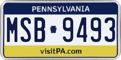 PA license plate MSB9493