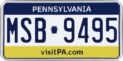 PA license plate MSB9495