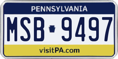 PA license plate MSB9497