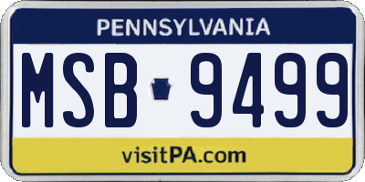 PA license plate MSB9499