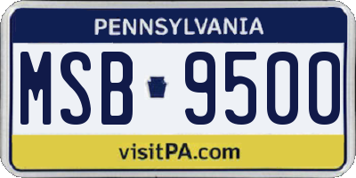 PA license plate MSB9500