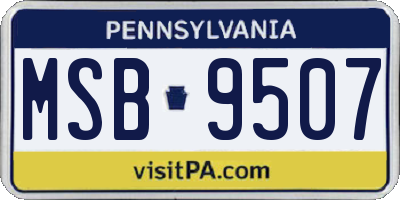 PA license plate MSB9507
