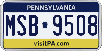 PA license plate MSB9508