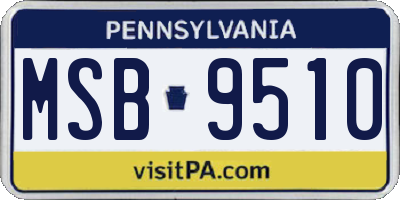 PA license plate MSB9510