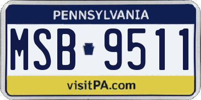 PA license plate MSB9511