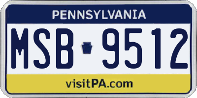 PA license plate MSB9512