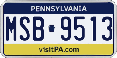 PA license plate MSB9513