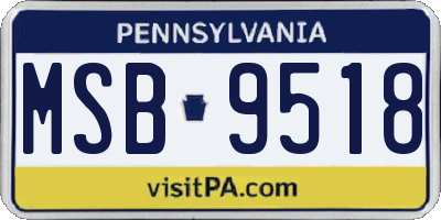 PA license plate MSB9518