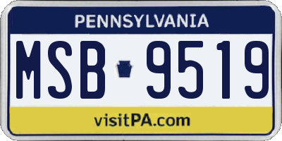 PA license plate MSB9519
