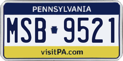 PA license plate MSB9521
