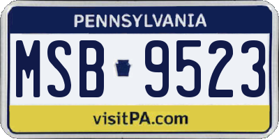 PA license plate MSB9523