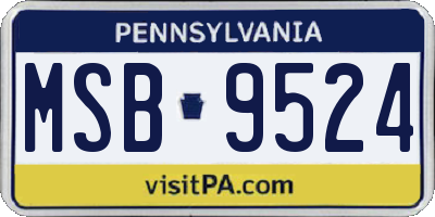 PA license plate MSB9524