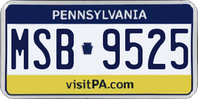 PA license plate MSB9525