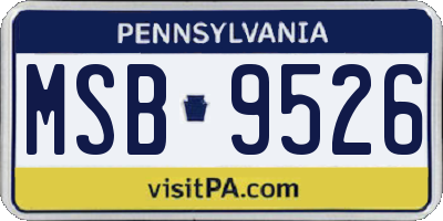 PA license plate MSB9526