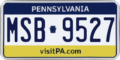 PA license plate MSB9527