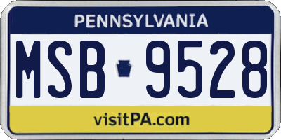PA license plate MSB9528