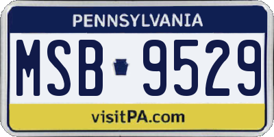 PA license plate MSB9529