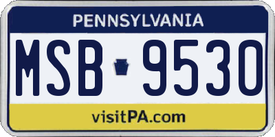 PA license plate MSB9530