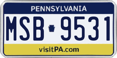 PA license plate MSB9531