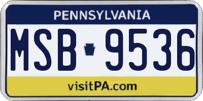PA license plate MSB9536