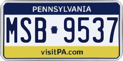 PA license plate MSB9537