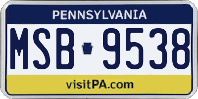 PA license plate MSB9538