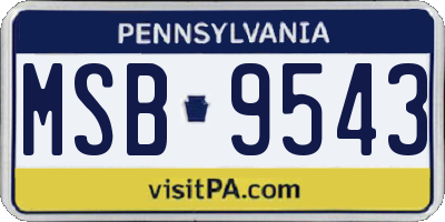 PA license plate MSB9543
