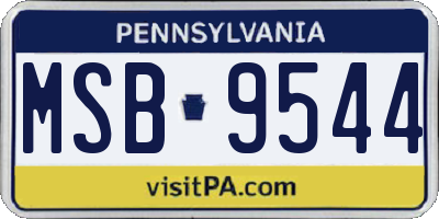 PA license plate MSB9544