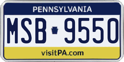 PA license plate MSB9550