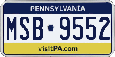 PA license plate MSB9552