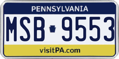 PA license plate MSB9553